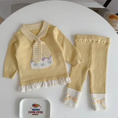イエロー トップス＋レギンスセット