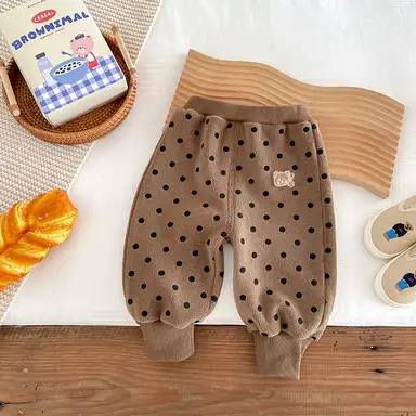ブラウン ドット パンツ