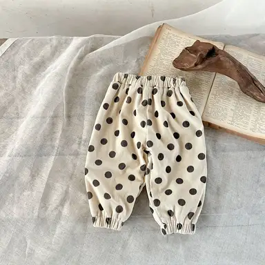 アイボリー ドット パンツ