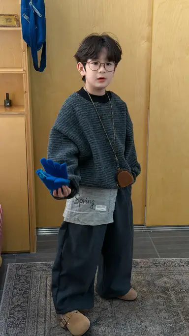 グレー ストライプ トップス