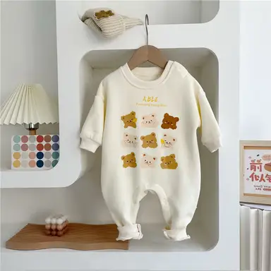 アイボリーくまロンパース