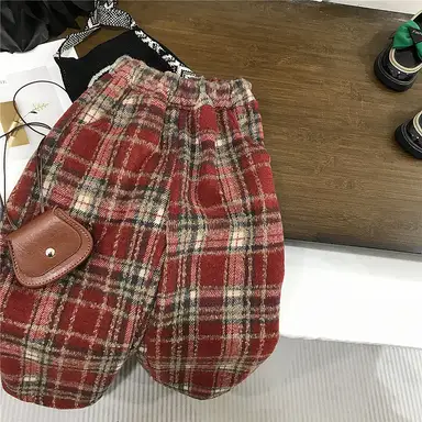 レッド チェック パンツ