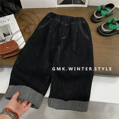 ブラック ストライプ パンツ