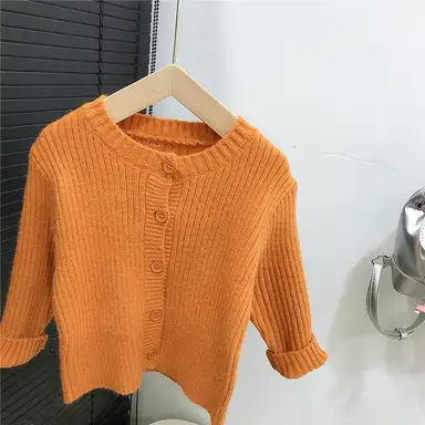 オレンジ カーディガン