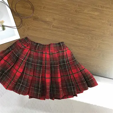 レッド チェック スカート
