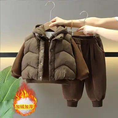 ブラウントップス＋ベスト＋パンツセット