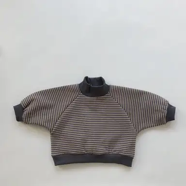 グレー ストライプ トップス