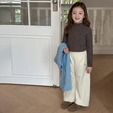 ブラウンストライプトップス