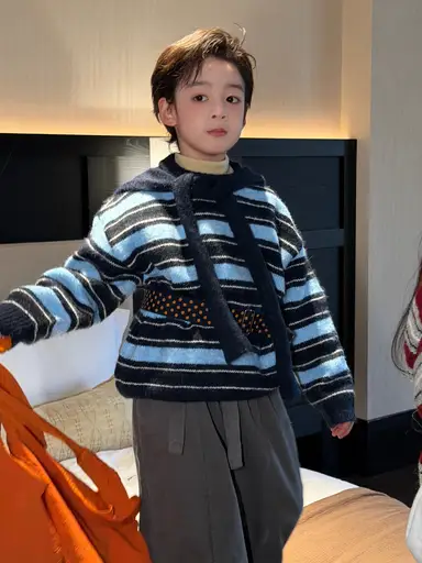 ブルー ストライプ トップス