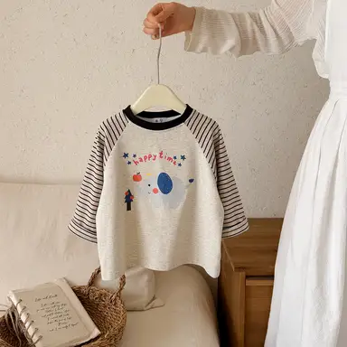 ブラックストライプ袖