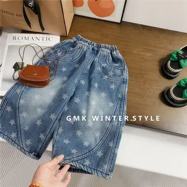 星柄デニムパンツ