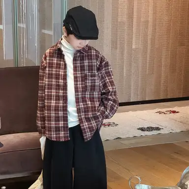 レッド チェック シャツ