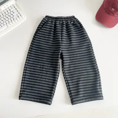 ブラック ストライプ パンツ