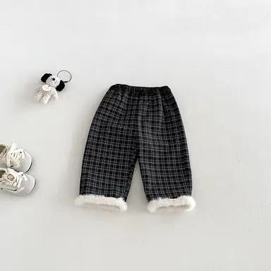 グレー チェック パンツ