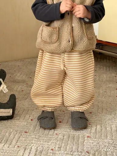 イエロー ストライプ パンツ