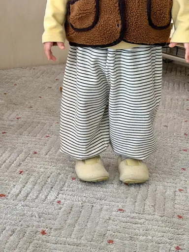 アイボリー ストライプ パンツ