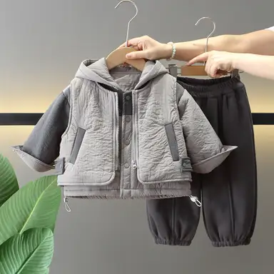 グレーベスト＋ジャケット＋パンツ3点セット